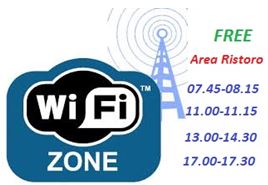 Wi. fi libero  in specifici orari Area Ristoro